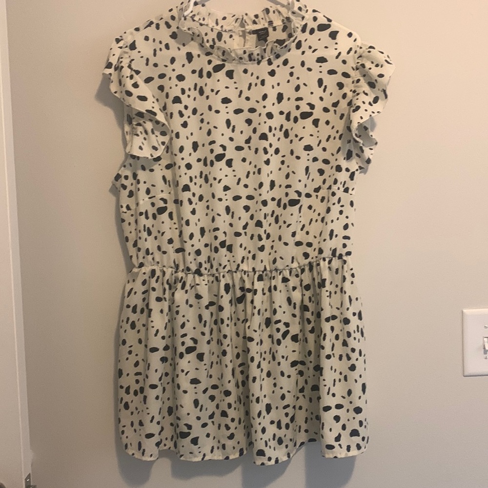 Dalmatian Peplum Ruffle Top